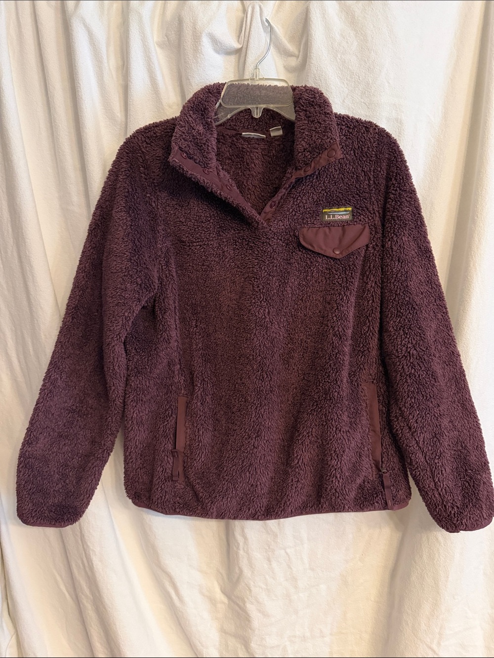 L.L. Bean Plush Fleece Pullover in Plum